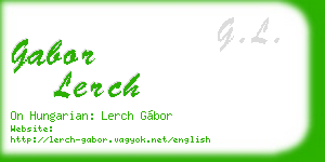 gabor lerch business card